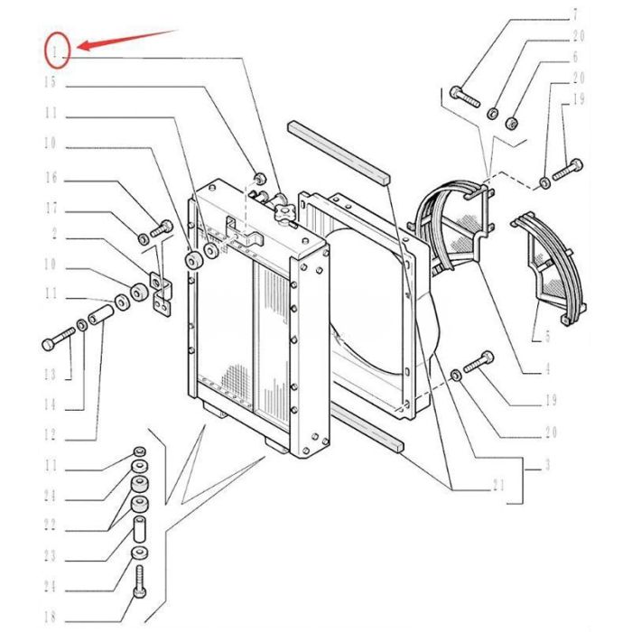 New Holland Cooling Water Radiator 76053580 Compatible for New Holland Crawler Dozer DC150PS DC150LT