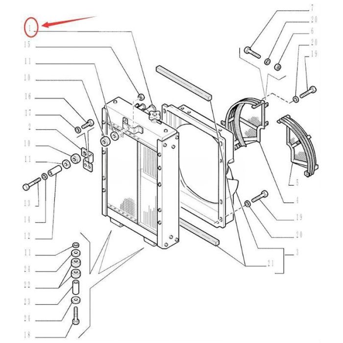 CASE Cooling Water Radiator 76053580 Compatible for CASE Crawler Dozer 1650K