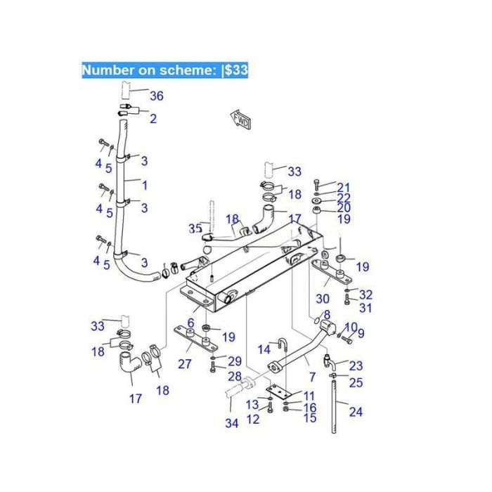 Komatsu For Komatsu Bulldozer D85EX-15E0 D85EX-15R D85PX-15E0 D85PX-15R Water Tank Radiator Ass'y 154-03-75913