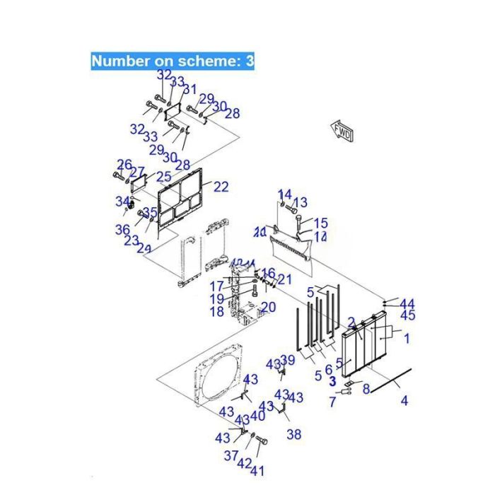 Komatsu Water Tank Radiator Core ASS'Y 561-03-81642 561-03-81641 Compatible for Komatsu Dump Truck HD785-7