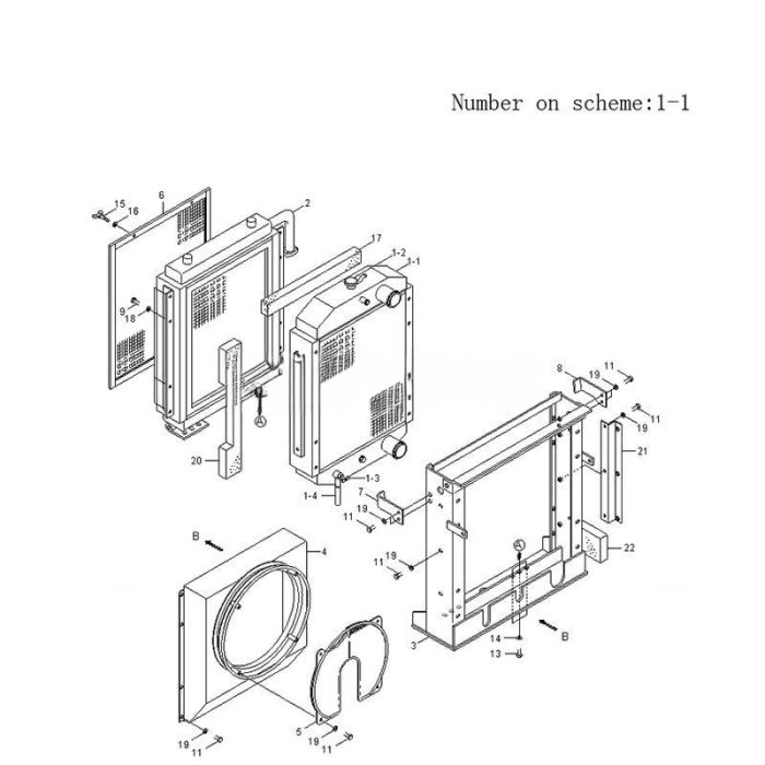 Hyundai For Hyundai Excavator R200W-3 Water Tank Radiator Core ASS'Y 11ER-42490