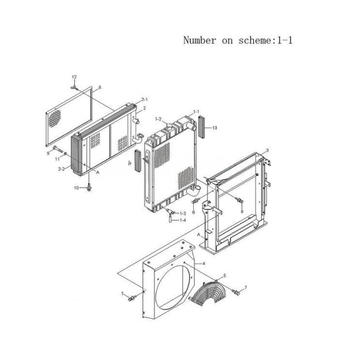 Hyundai For Hyundai Excavator R250LC-7A R290LC-7A Water Tank Radiator Core ASS'Y 11N8-47160