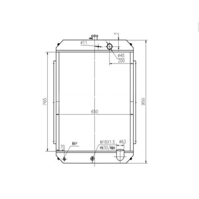 Hyundai For Hyundai Excavator R190-7 Water Tank Radiator Core ASS'Y