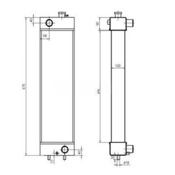 Komatsu For Komatsu Excavator PC128US-8 Water Tank Radiator Core ASS'Y