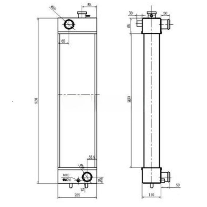 Komatsu For Komatsu Excavator PC138-7 Water Tank Radiator Core ASS'Y