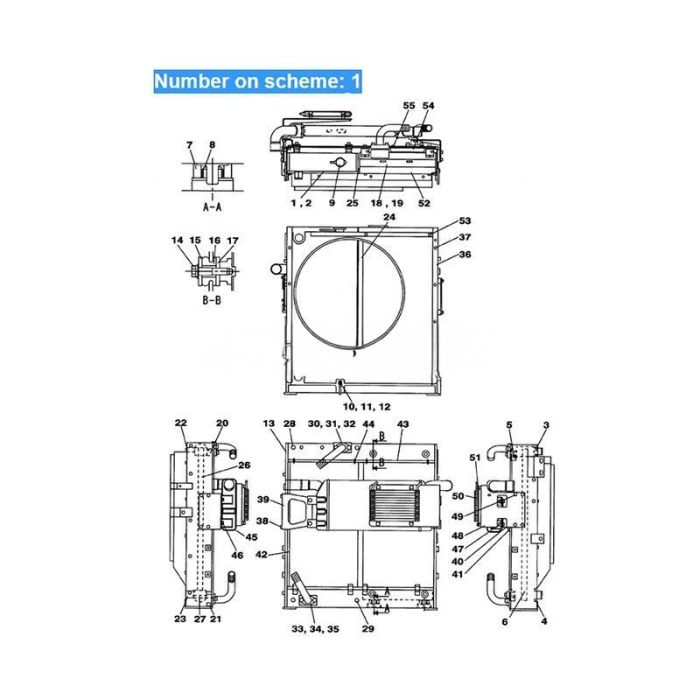 Case For Case Excavator CX240B CX240BLR Water Tank Radiator Core ASS'Y LN001870 LN002920