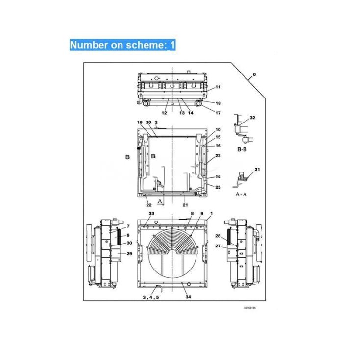 Case For Case Excavator CX700 CX700B Water Tank Radiator Core ASS'Y LN001520 LN001640