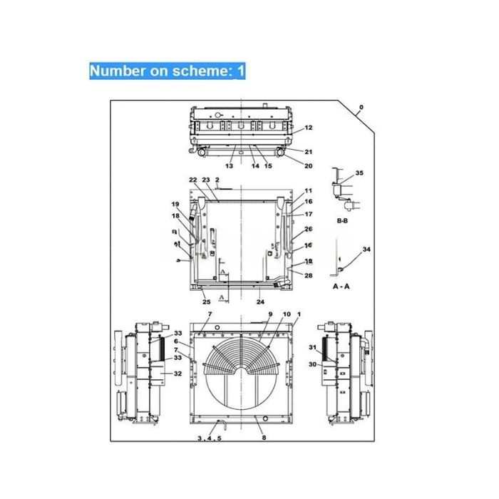 Case For Case Excavator CX800 CX800B Water Tank Radiator Core ASS'Y LN001620 LN002530