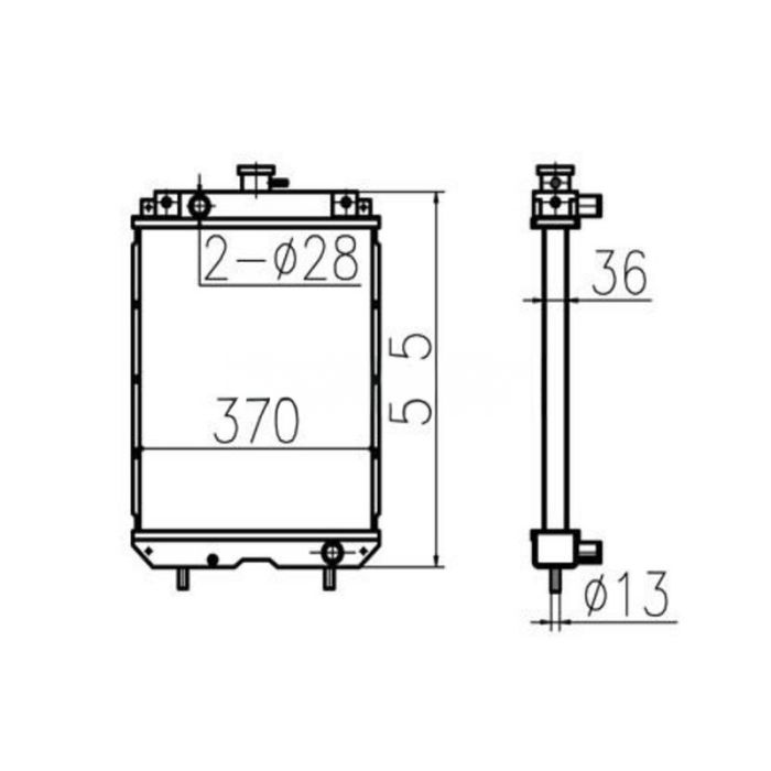 Yanmar For Yanmar Excavator VIO10-2 Water Tank Radiator Core ASS'Y 119325-44501