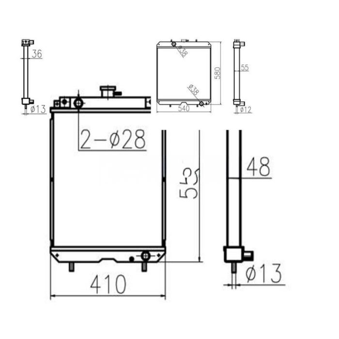 Yanmar For Yanmar Excavator US50 Water Tank Radiator Core ASS'Y 129417-44500