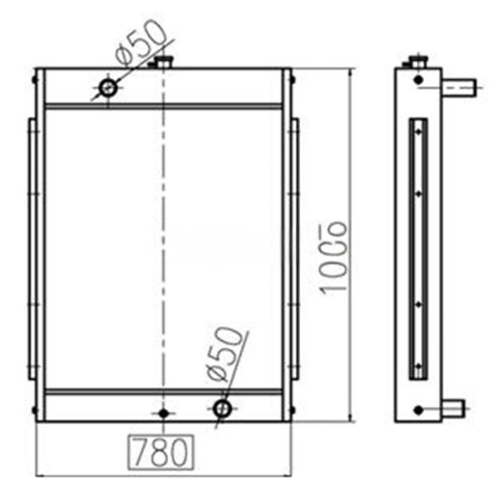 Doosan Water Tank Radiator 13B81000A 202-00094A Compatible for Doosan Excavator S210W-V S170W-V S180W-V S225NLC-V