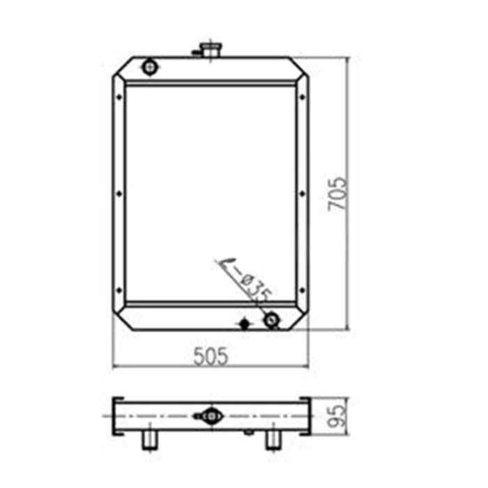 Hyundai Water Tank Radiator Compatible for Hyundai Excavator R60-5