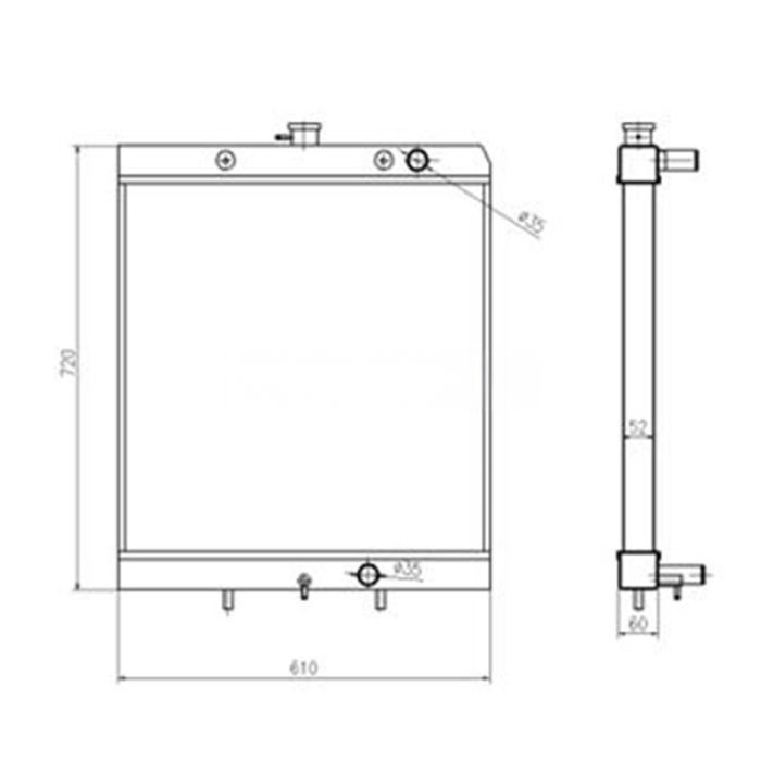 Hyundai Water Tank Radiator Compatible for Hyundai Excavator R80-7