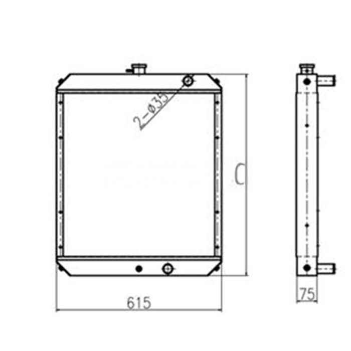 Hyundai Water Tank Radiator 11N1-40030 Compatible for Hyundai Excavator R80-7