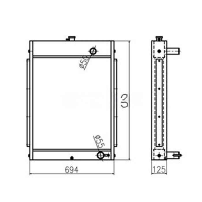 Hyundai Water Tank Radiator Compatible for Hyundai Excavator R200-3