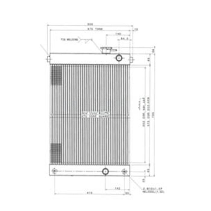 Hyundai Water Tank Radiator Compatible for Hyundai Excavator R555-7