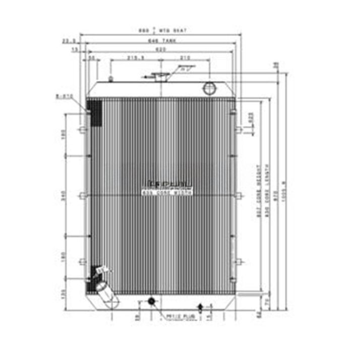 Hyundai Water Tank Radiator Compatible for Hyundai Excavator R1400W-7