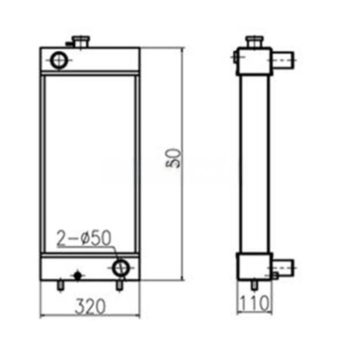 Caterpillar Water Tank Radiator 3077640 3077639 Compatible for Caterpillar CAT Excavator E307D
