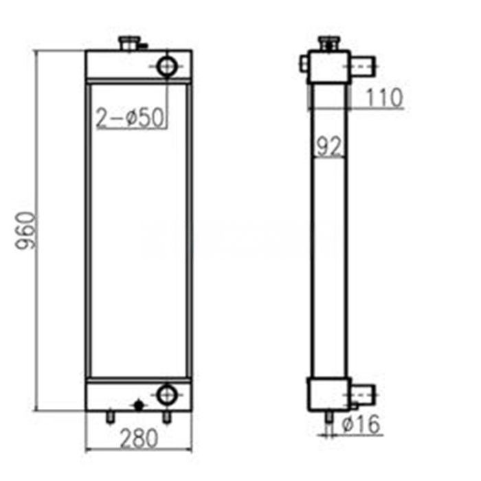 Caterpillar Water Tank Radiator 3263865 Compatible for Caterpillar CAT Excavator E312D Old