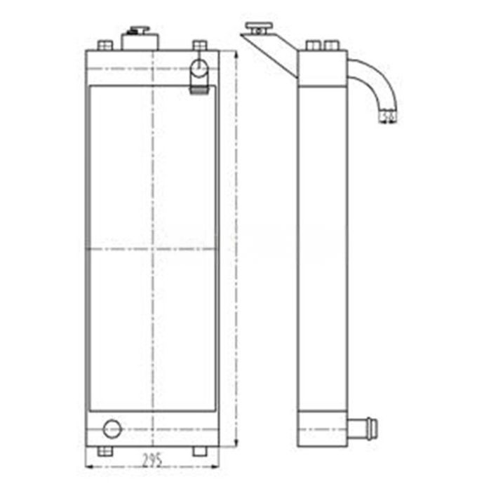 Komatsu Water Tank Radiator 11Y-03-34211 11Y-03-34111 Compatible for Komatsu D31EX-22 D37PX-22 Bulldozers