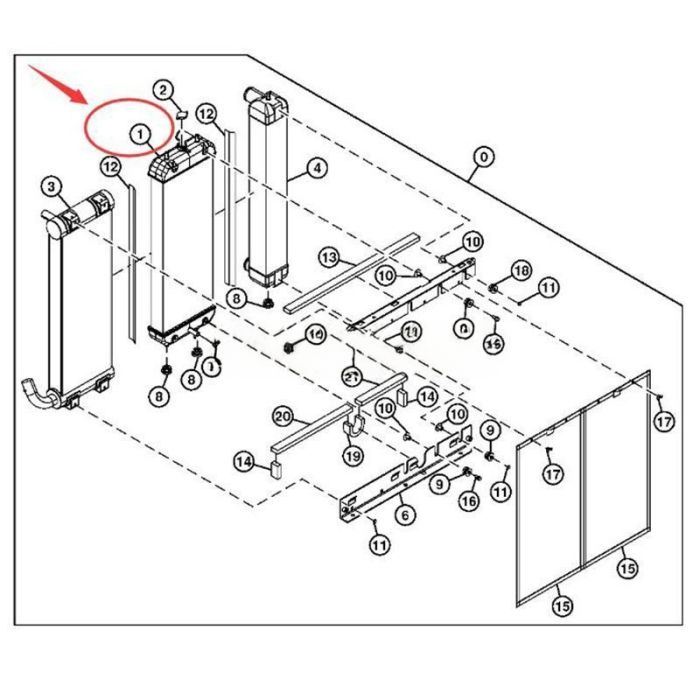 John Deere Water Tank Radiator 4668378 Compatible for John Deere Excavator 190DW 135D