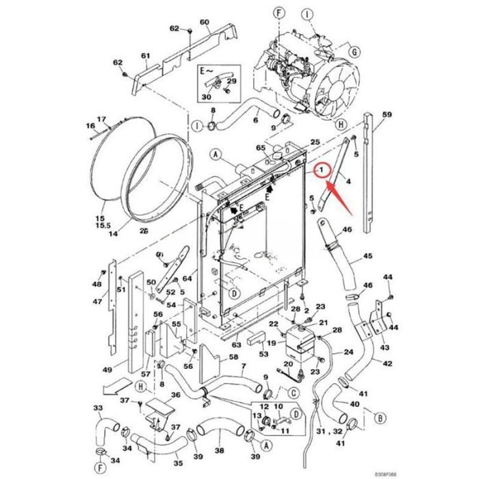 CASE Water Tank Radiator KNH10450 Compatible for CASE Crawler Excavator CX130B CX160B