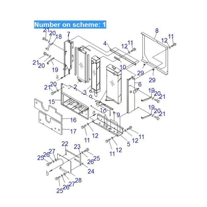 Komatsu For Komatsu Wheel Loader WA200-5 WA250-5 Water Tank Radiator Core ASS'Y 418-03-31113
