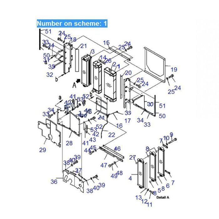 Komatsu For Komatsu Wheel Loader WA320-5 WA320L-5 WA320-5L Water Tank Radiator Core ASS'Y 419-03-31114