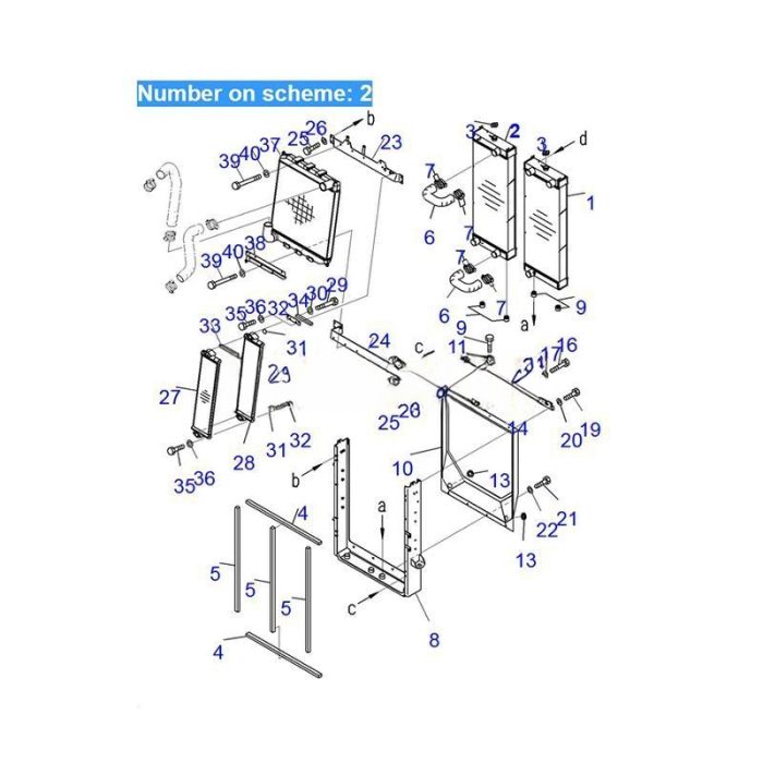 Komatsu For Komatsu Wheel Loader WA450-6 WA470-6 WA480-6 Water Tank Radiator Core ASS'Y 421-03-44120 Right