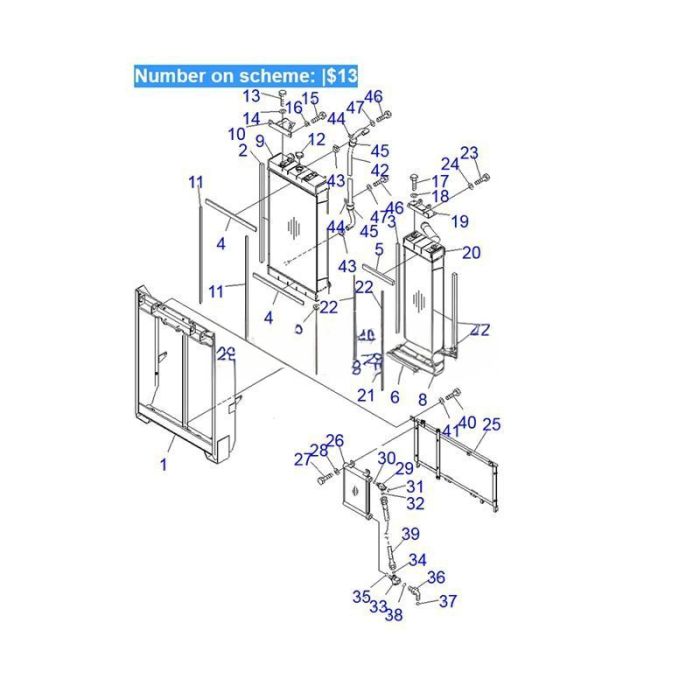 Komatsu For Komatsu Bulldozer D65EX-15E0 D65PX-15E0 D65WX-15E0 Water Tank Radiator Core D60 ASS'Y 14X-03-35112