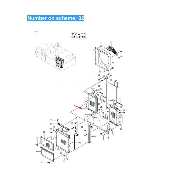 Hitachi For Hitachi Excavator EX300-5 EX370-5M EX385USR Water Tank Radiator Core ASS'Y 4403413