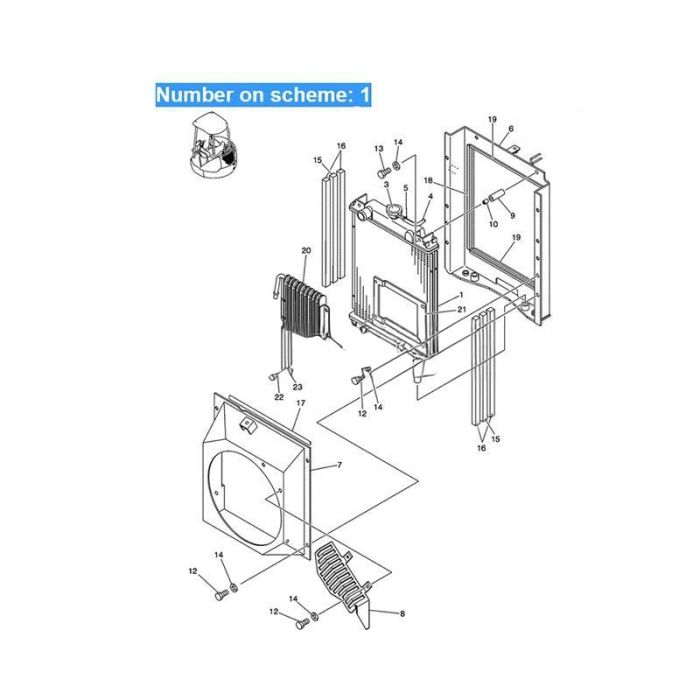 Case For Case Excavator CX25 CX36 Water Tank Radiator Core ASS'Y PV05P00006F1