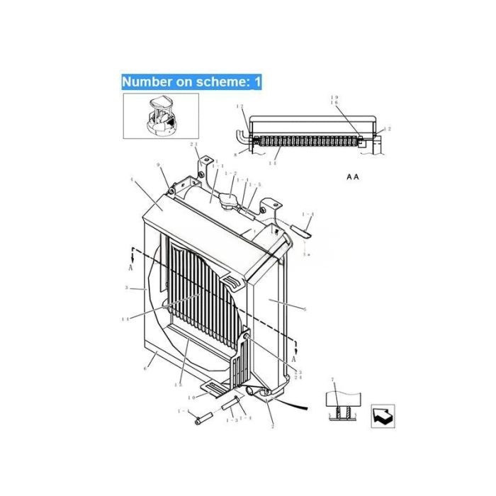 Kobelco For Kobelco Excavator 30SR 30SR-3 30SR-5 35SR 35SR-5 SK30SR-3 SK35SR-3 Water Tank Radiator Core ASS'Y PW05P00027F1 PW05P00027S001