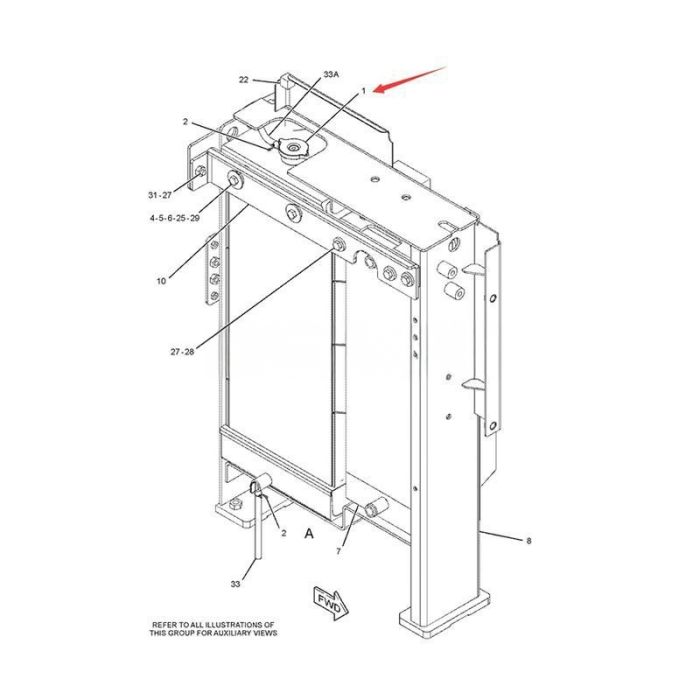 Caterpillar For Caterpillar Excavator CAT 307E 308E 308E CR 308E SR Engine C2.6 C3.3B Water Tank Radiator Core ASS'Y 381-1451