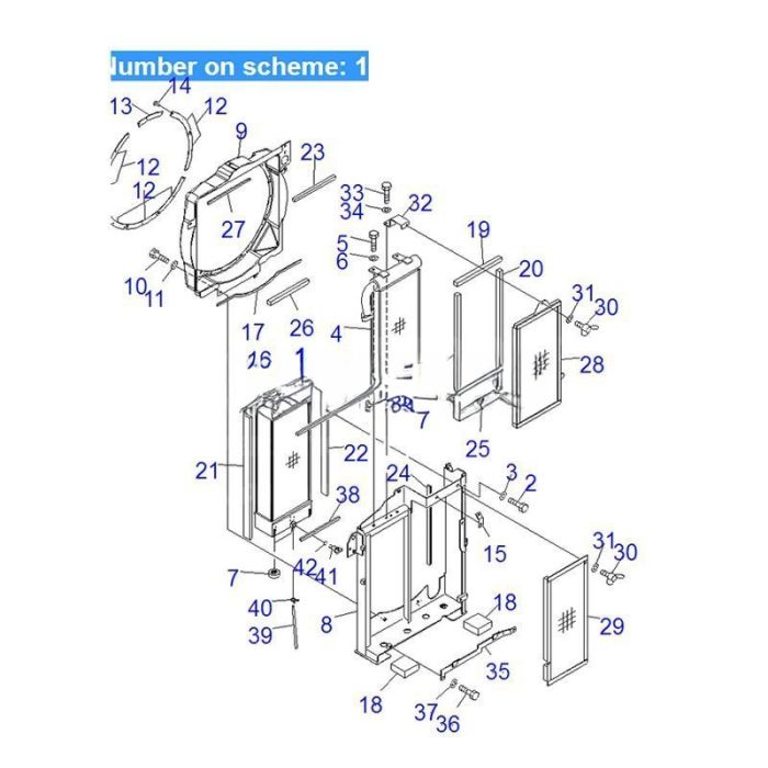 Komatsu For Komatsu Excavator PC78US-6 Water Tank Radiator ASS'Y 21W-03-42110