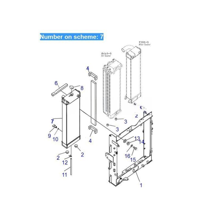 Komatsu For Komatsu Excavator PC200-8E0 PC200LC-8E0 Water Tank Radiator ASS'Y 205-03-31110