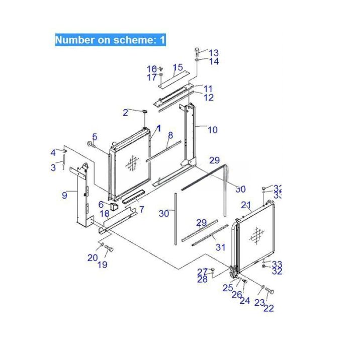 Komatsu For Komatsu Excavator PC220LL-7L PC270-7 PC270LC-7L PC270LL-7L PC290LC-7K PC308USLC-3 Water Tank Radiator ASS'Y 206-03-72110