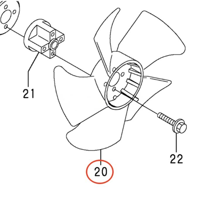 Yanmar Cooling Fan 119325-44700 Compatible for Yanmar Engine 2TNV70