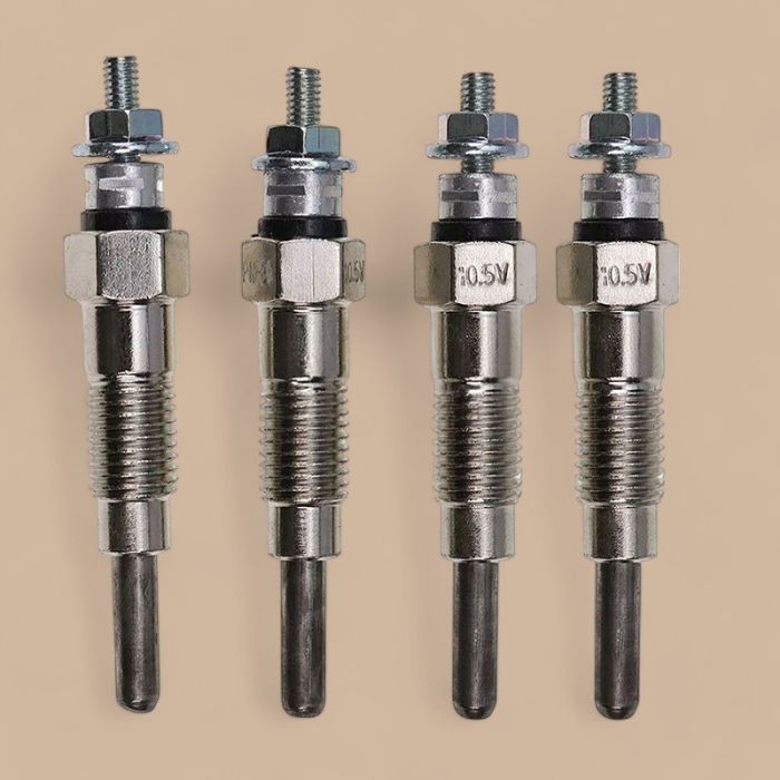 Yanmar 4Pcs Glow Plug Y129155-77800 Compatible for Yanmar 4TNE98 Komatsu 4D98E Engine Kohler Generator 32EOZ Mustang Loader MTL16