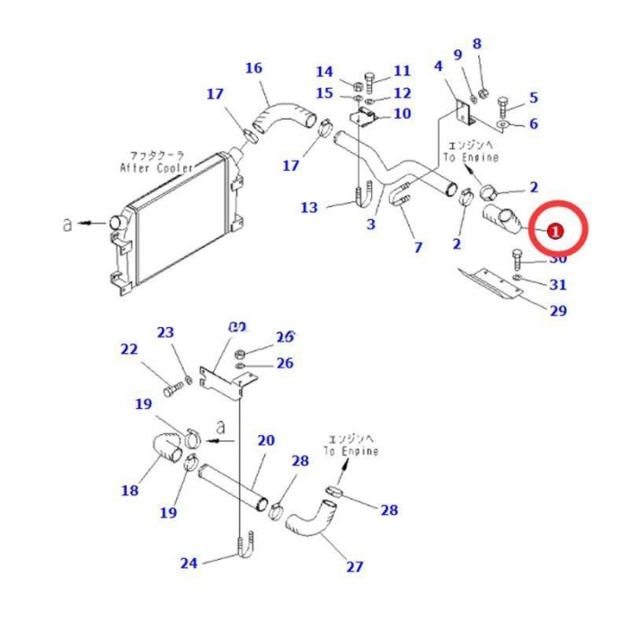 Komatsu Hose 6152-12-4910 Compatible for Komatsu Engine 6D125E Excavator PC400-6 PC450-6 PW400MH-6