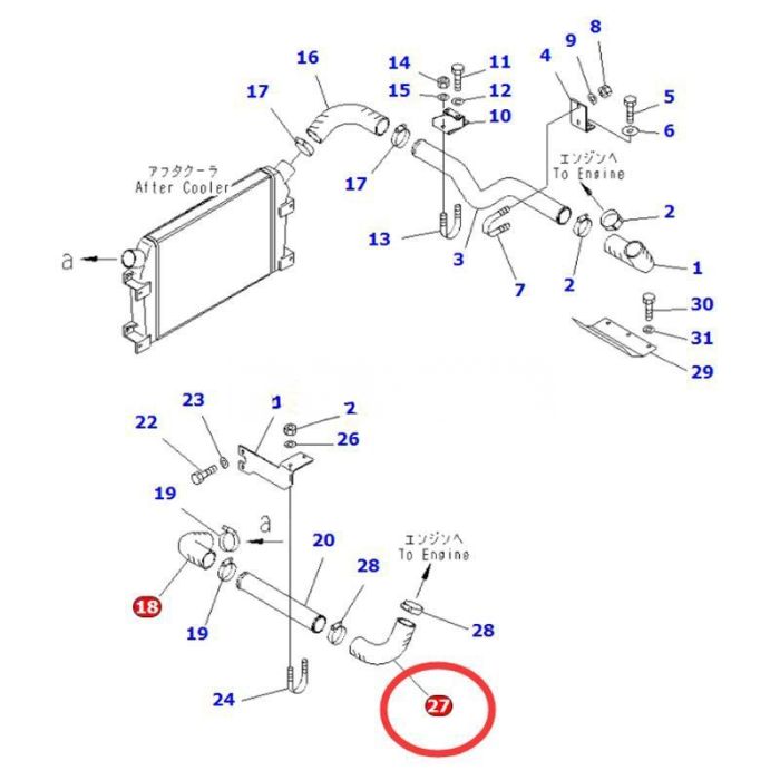 Komatsu Hose 6152-12-4950 Compatible for Komatsu Engine 6D125E Excavator PC400-6 PC450-6 PC450LC-6K