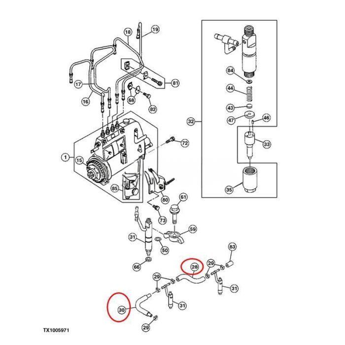 Isuzu Hose Set 8941523530 8971294130 Compatible for Isuzu Engine 4JG1 4JB1
