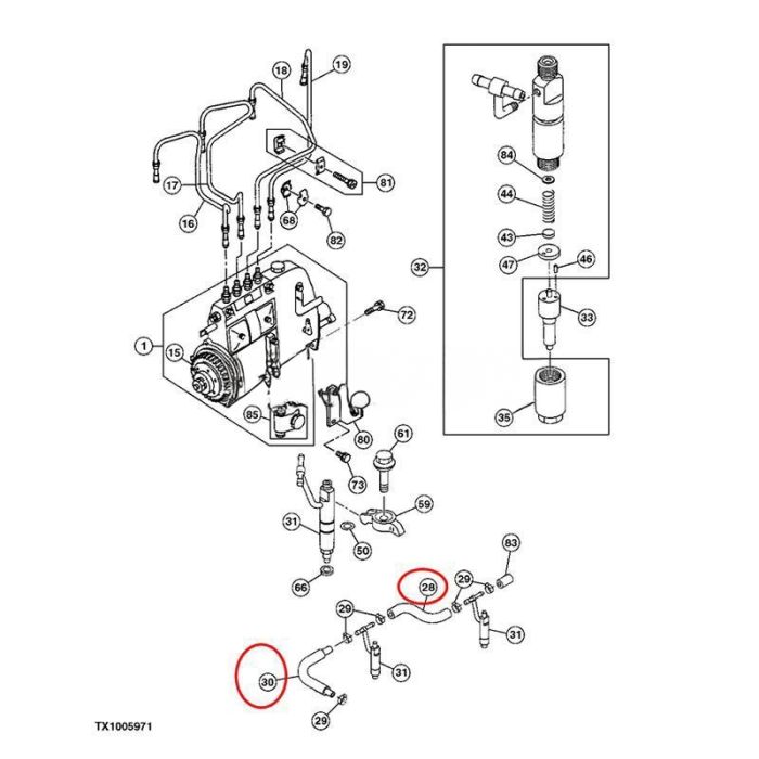 Isuzu Hose Set 8941523530 8971294130 Compatible for Isuzu Engine 4JG1 Hitachi Excavator EX40 EX45 EX60UR EX75UR-5 ZX60 ZX70 ZX75UR ZX80SB