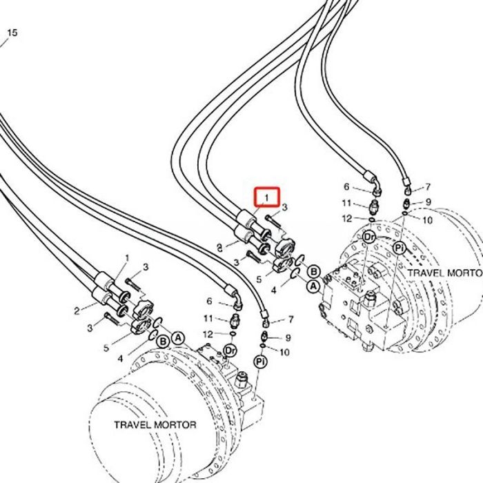 Komatsu High Pressuree Hose DS2039081 Compatible for Komatsu Doosan Daewoo Excavator DX300LC DX300LCA
