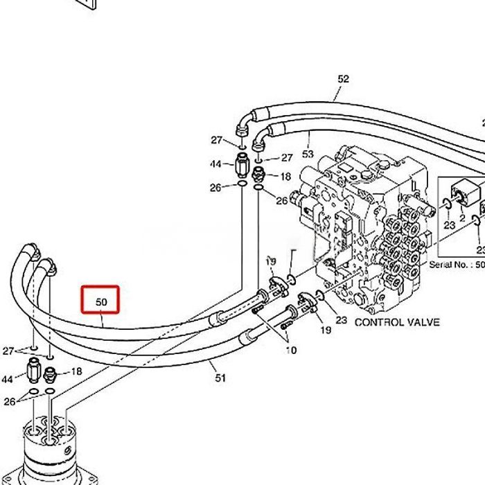 Komatsu High Pressuree Hose DS2026100 Compatible for Komatsu Doosan Daewoo Excavator DX300LC DX300LL DX300LCA
