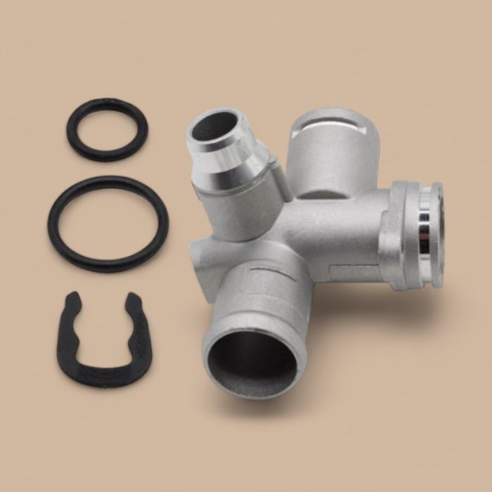 Audi Turbo Engine Coolant Flange Water Thermostat Housing 06D121132C Compatible for Audi A4 Quattro 2005-2009