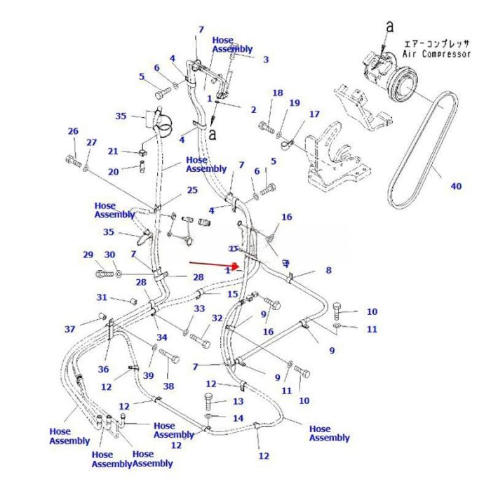 Komatsu Hose 21K-979-7433 Compatible for Komatsu Excavator PC195LC-8 PC160LC-7 PC160LC-8 PC190LC-8 PC180LC-7