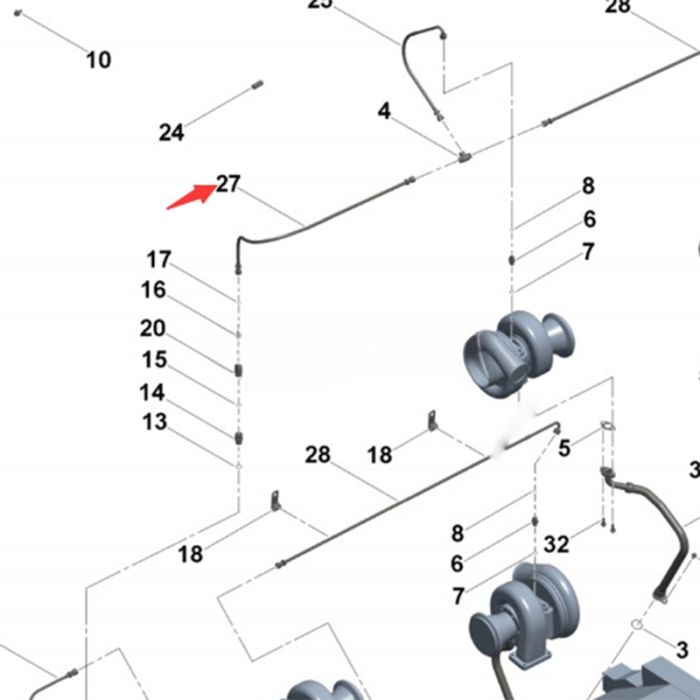 Cummins Flexible Hose 3635131 Compatible for Cummins Engine QSK60