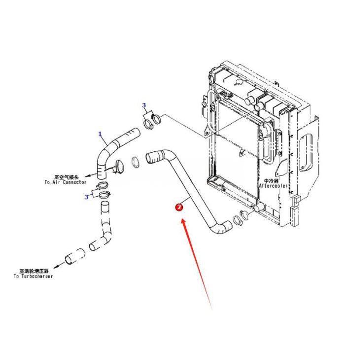 Komatsu Aftercooler Hose 423-03-D1730 Compatible for Komatsu Wheel Loader WA380-6