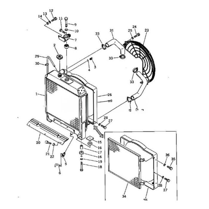 Komatsu Lower Water Hose 113-03-21220 Compatible for Komatsu Dozer D31A-16 D31Q-16 D31PL-16 D31P-16 D31P-16A D31S-16